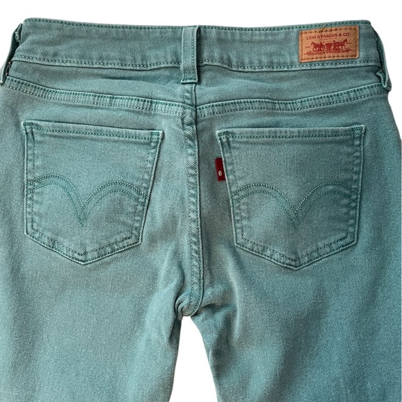 Levi’s 535 Teal Jeans Legging Sz 3M Skinny 5 pocket - EUC - Picture 5 of 6